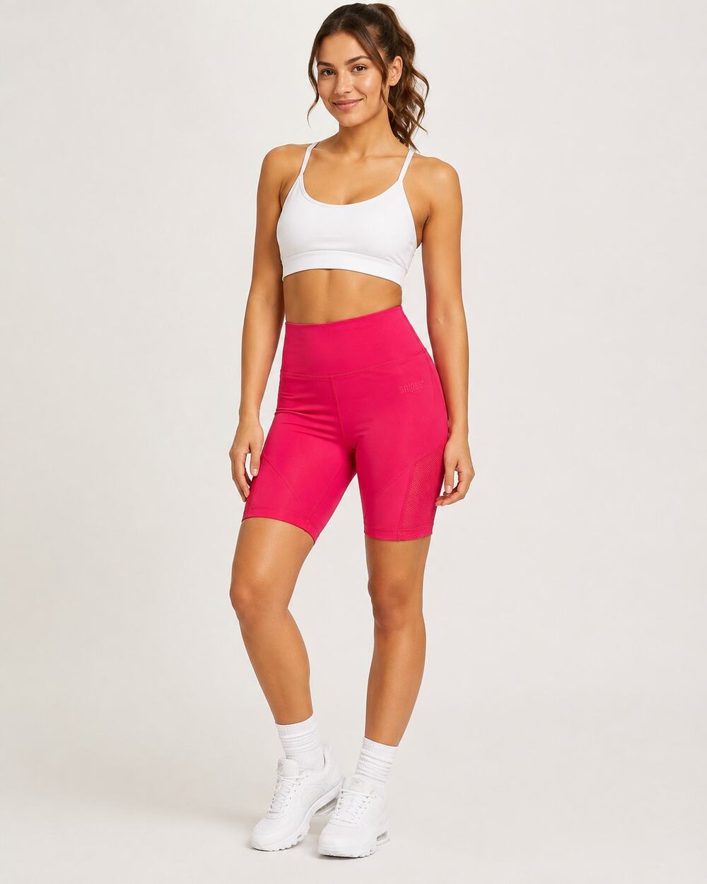Snipes High Waist Biker Shorts Bright Pink Women’s L NWT 025